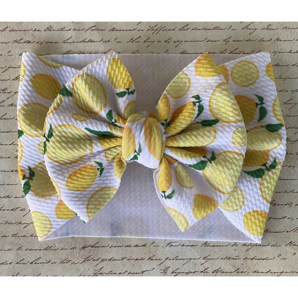 NWT Baby headwrap Lemon yellow Spandex Stretchy Headband